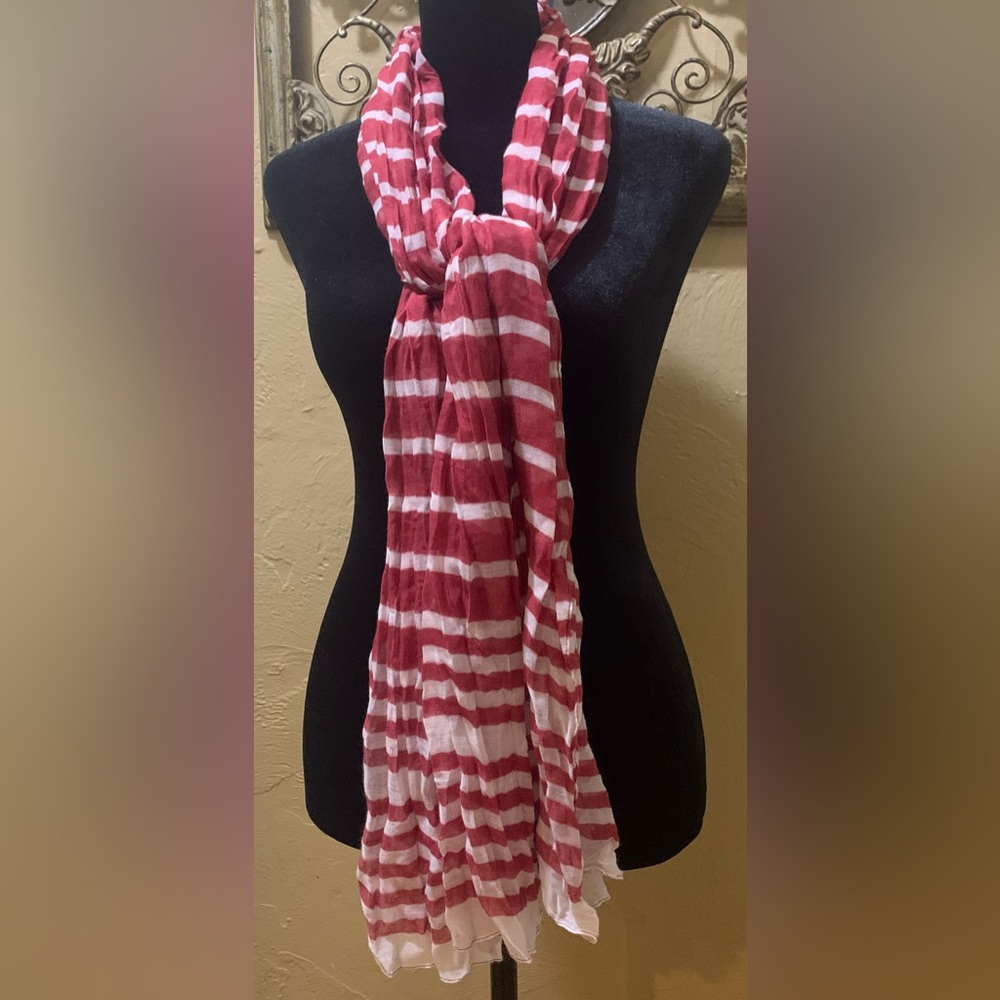 Red & White Striped Scarf